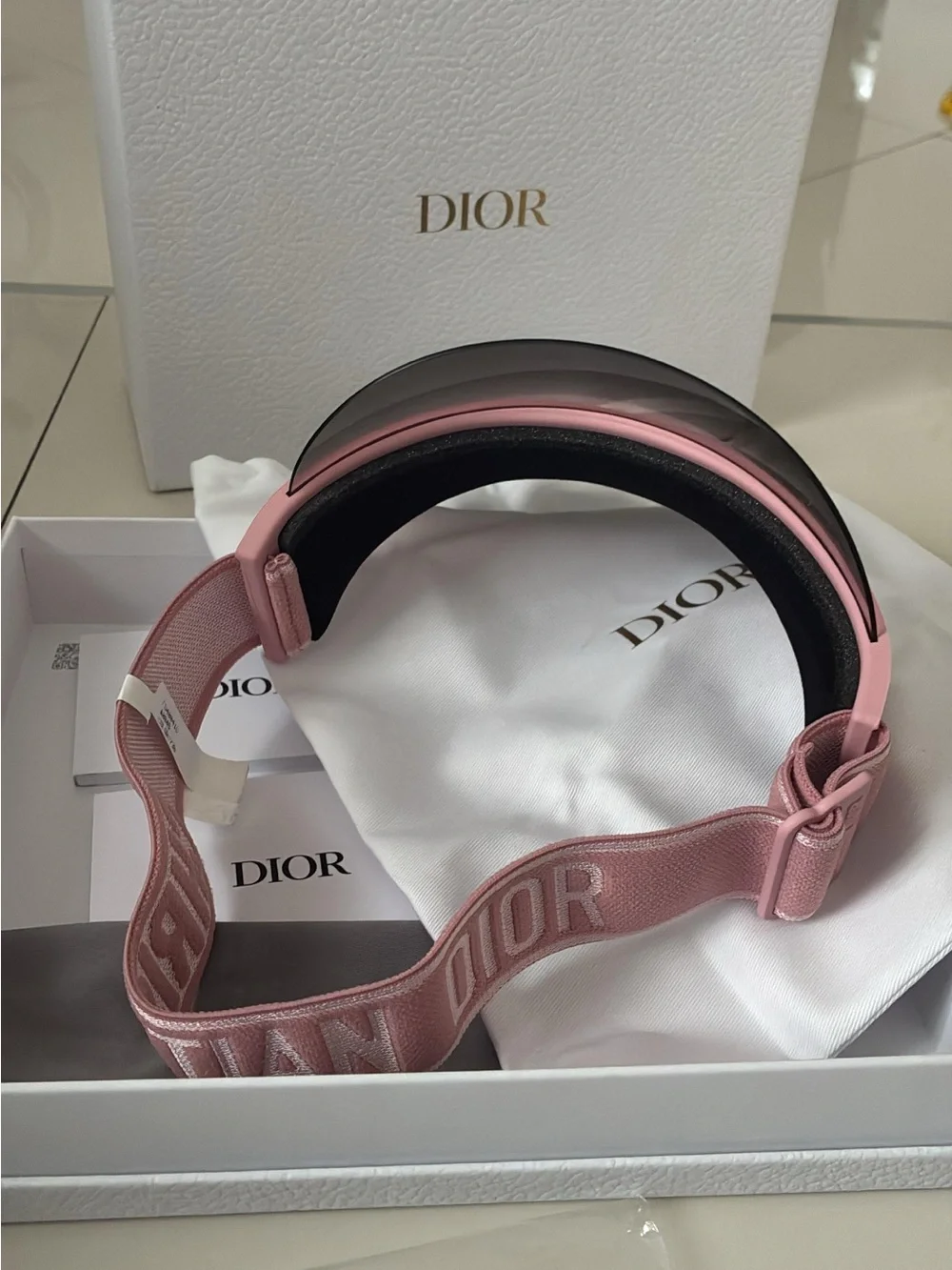 Dior Pink Shield Visor with Smoke Lens